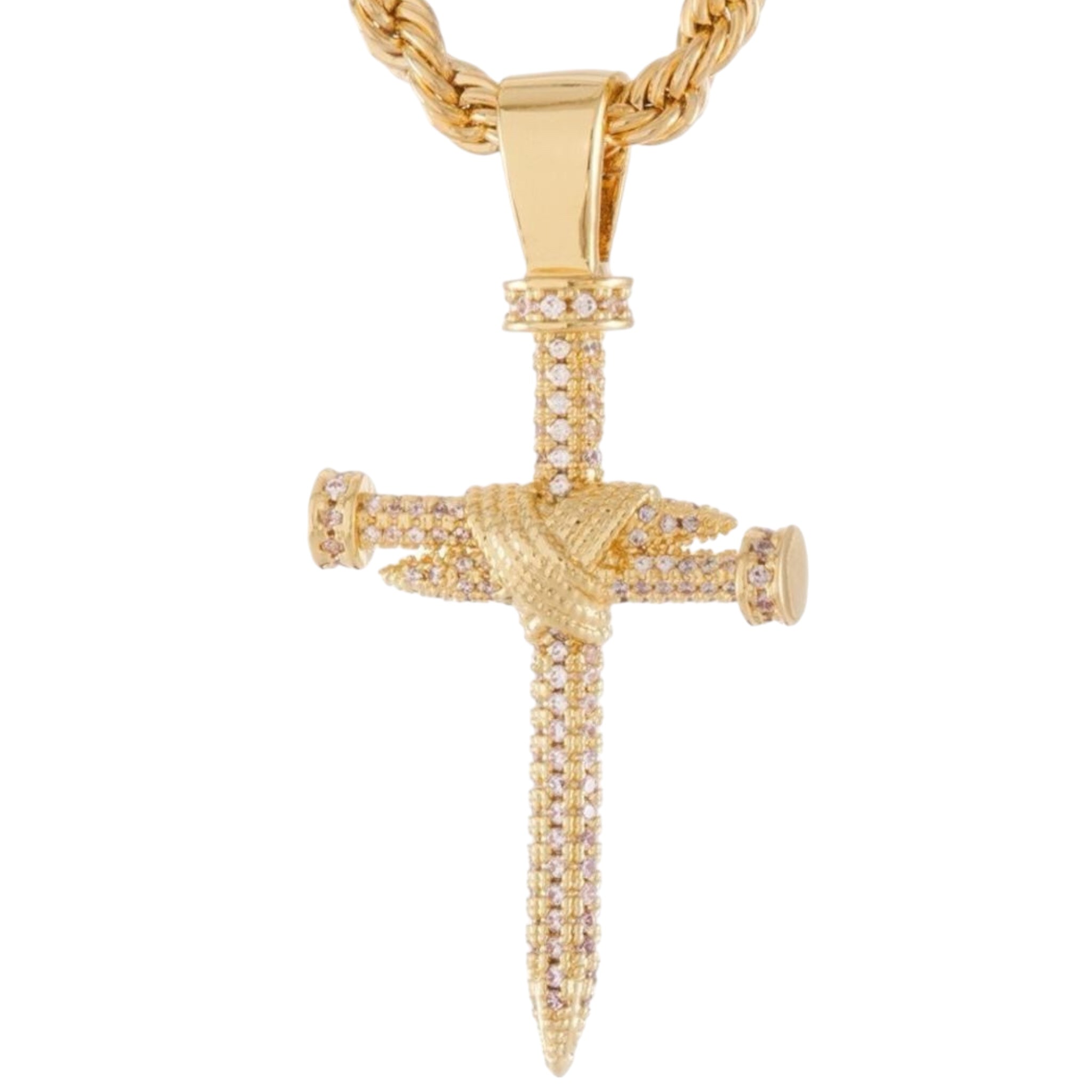 KING ICE: 2" Nail Cross Necklace